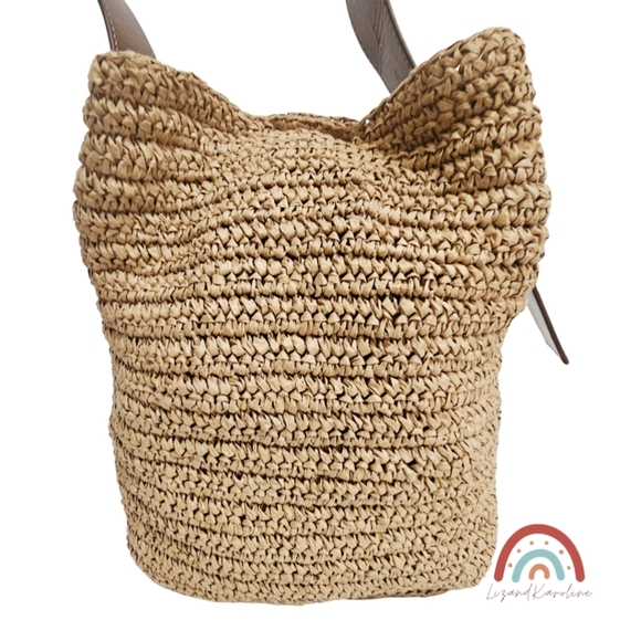 J. Crew Palma Bucket Bag in Handknotted Straw and Leather - Picture 4 of 15